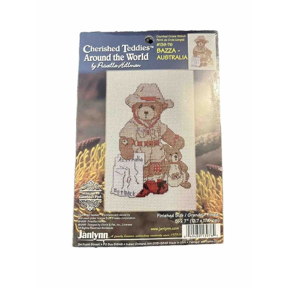 Cherished Teddies BAZZA-AUSTRALIA Around the World Cross Stitch Kit New Vntg B23